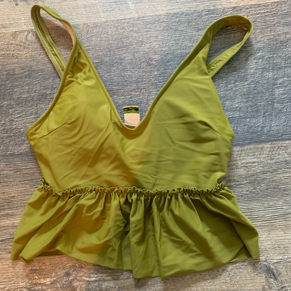 Kortni Jeane Olive Green Swim Top